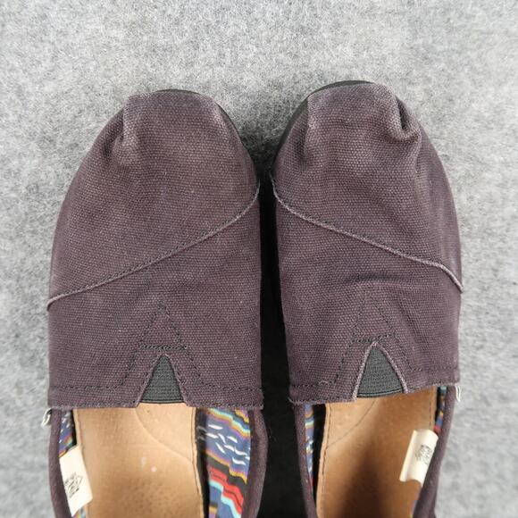 Toms Shoes Womens 8 Flats Casual Slip On Black Canvas Lifestyle Comfort Loafer - Picture 7 of 11